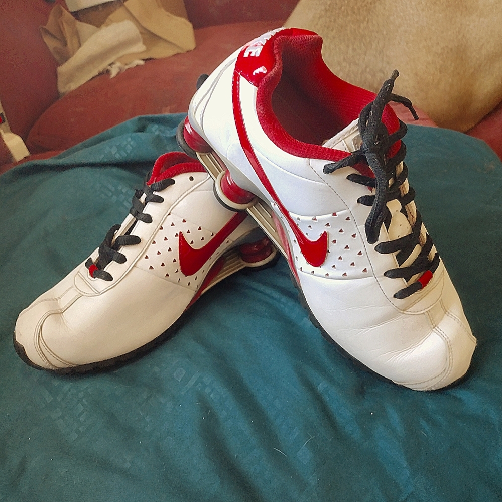 Nike red and white with hearts shoes (RARE)